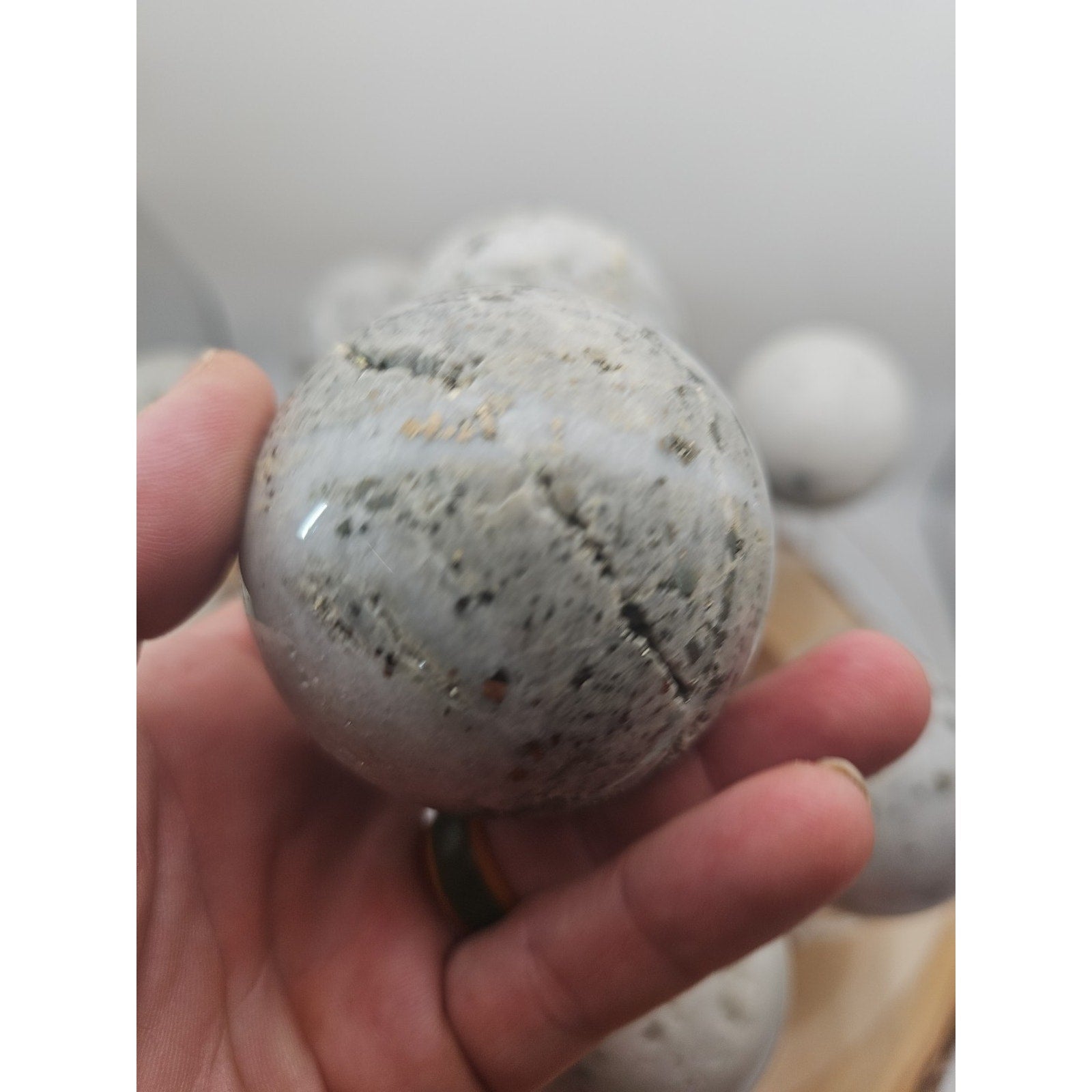 1 Each Natural Golden Pyrite & Jasper Crystal Sphere Ball Polished 55mm + | Crystal Spheres & Eggs | Wiccan Center