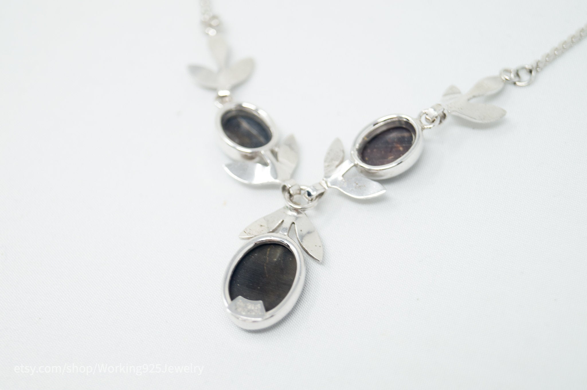 Vintage Designer Van Dell Black MOP Sterling Silver Necklace | Jewelry > Necklaces | Wiccan Center