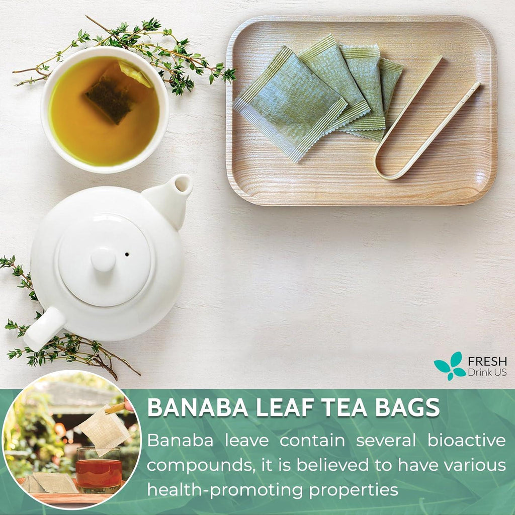 Natural Banaba Dried Leaves, Tea Bags, Powder, Whole Banaba Leaves, 100% Pure Dried Banaba Leaves, Banaba Leaf Tea, No Additives, No Caffeine, Vegan | Tea | Wiccan Center