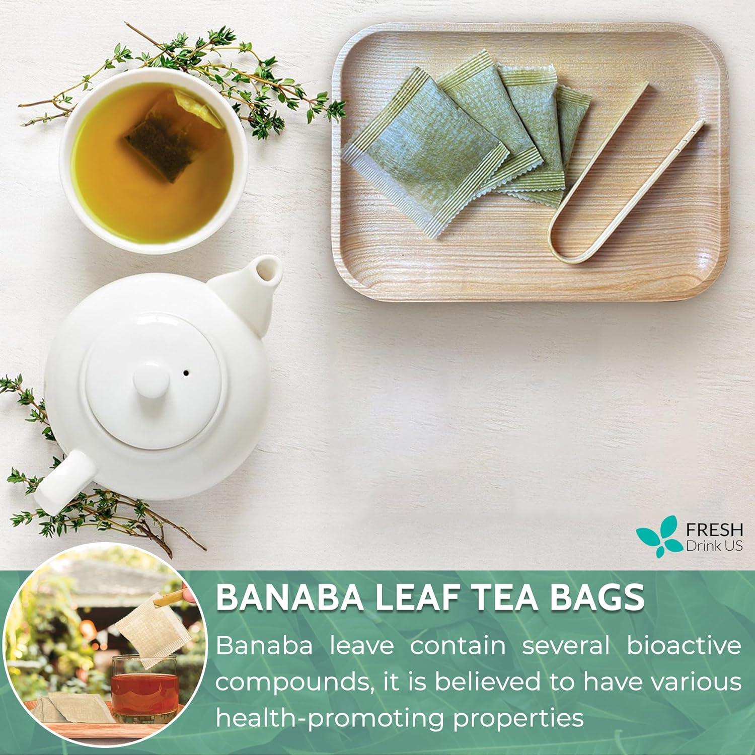 Natural Banaba Dried Leaves, Tea Bags, Powder, Whole Banaba Leaves, 100% Pure Dried Banaba Leaves, Banaba Leaf Tea, No Additives, No Caffeine, Vegan | Tea | Wiccan Center