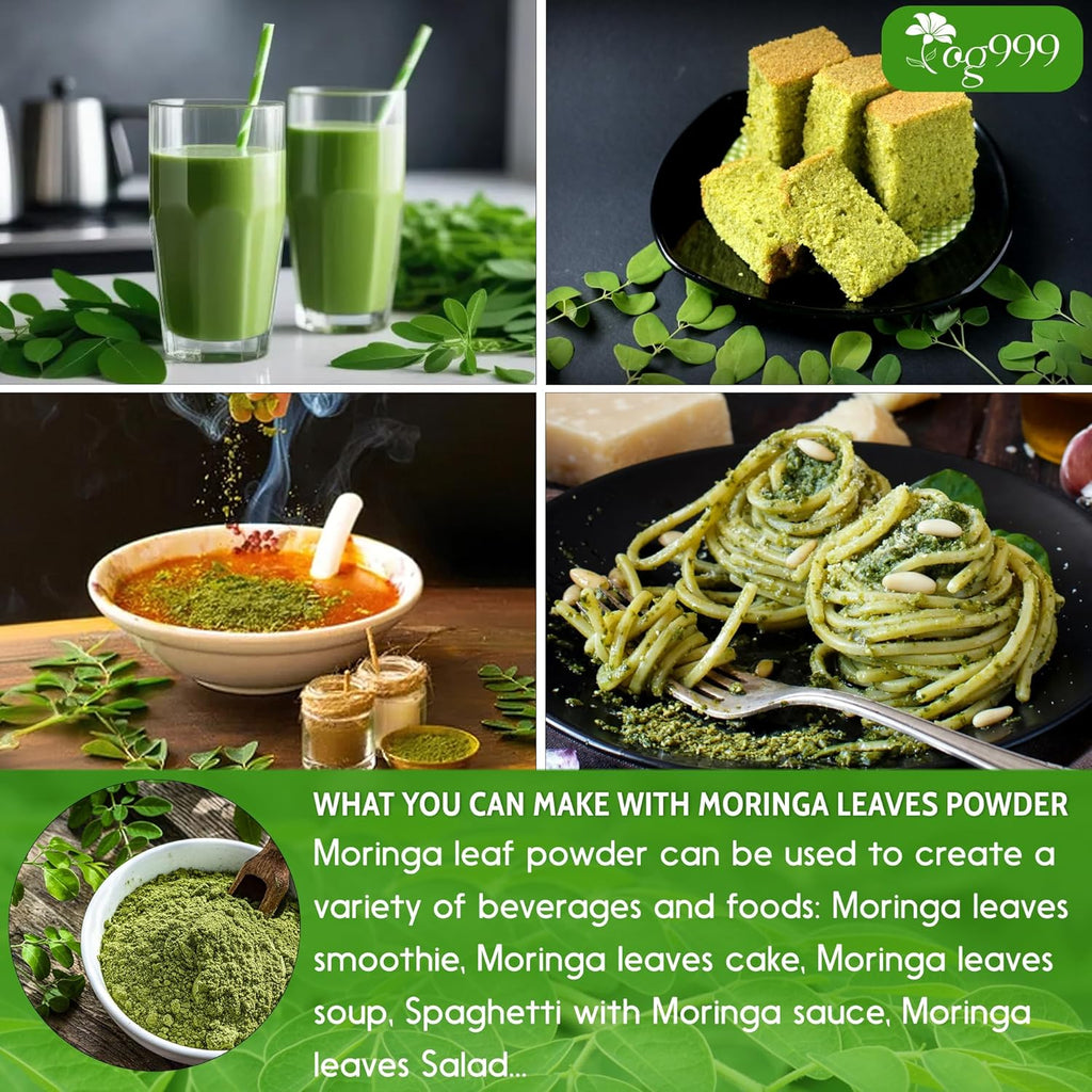 Premium Moringa Leaf Powder, 100% Natural and Pure from Moringa Leaves, No Additives, No Gluten, No Sugar, Vegan | Tea | Wiccan Center