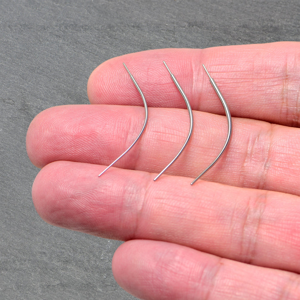 Stainless Steel Curved Insertion Tool, Threadless Insertion Pin Taper | TAPER Insertion Tool | Wiccan Center