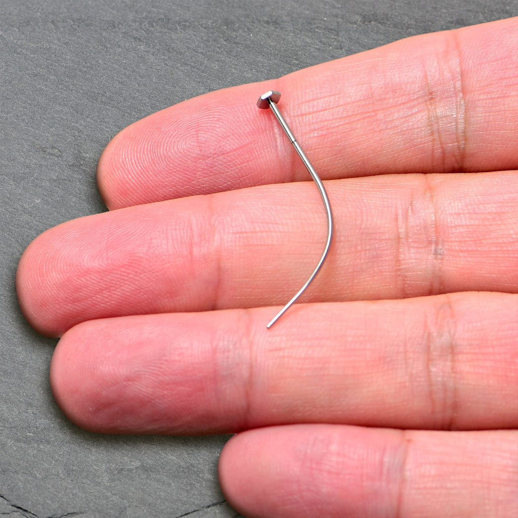 Stainless Steel Curved Insertion Tool, Threadless Insertion Pin Taper | TAPER Insertion Tool | Wiccan Center
