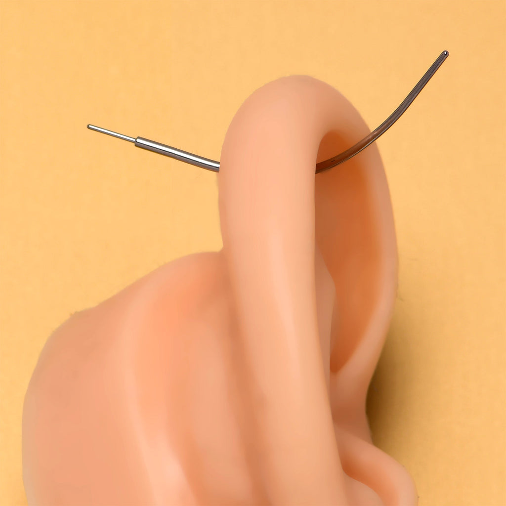 Stainless Steel Curved Insertion Tool, Threadless Insertion Pin Taper | TAPER Insertion Tool | Wiccan Center