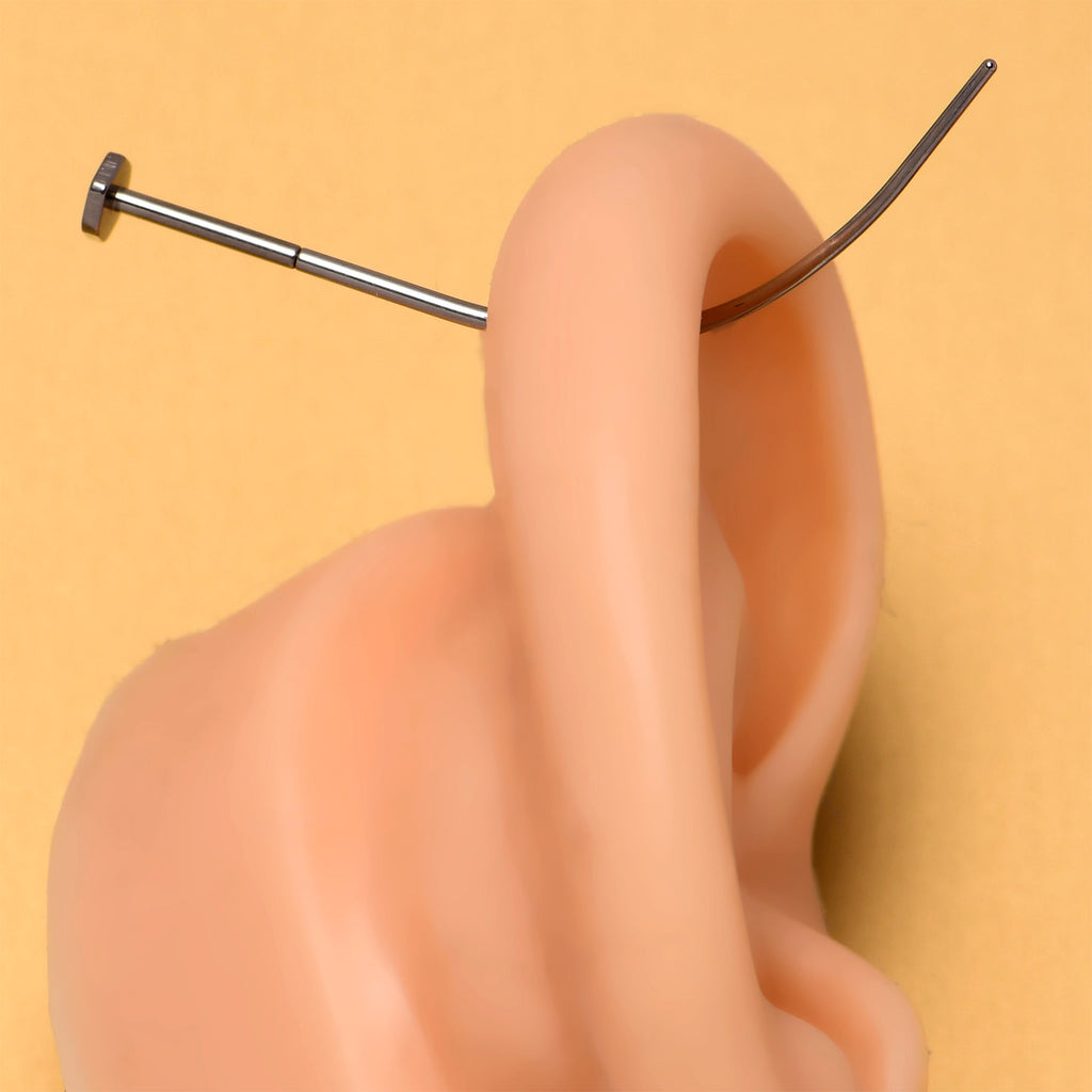 Stainless Steel Curved Insertion Tool, Threadless Insertion Pin Taper | TAPER Insertion Tool | Wiccan Center