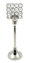 Vibhsa Hurricane Crystal Candle Holder | Square, 10", Tealight Centerpiece | Candle Holder | Wiccan Center