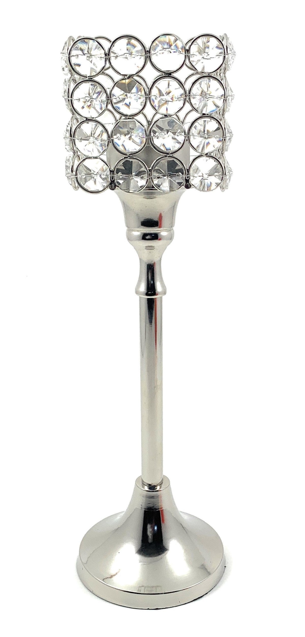 Vibhsa Hurricane Crystal Candle Holder | Square, 10", Tealight Centerpiece | Candle Holder | Wiccan Center