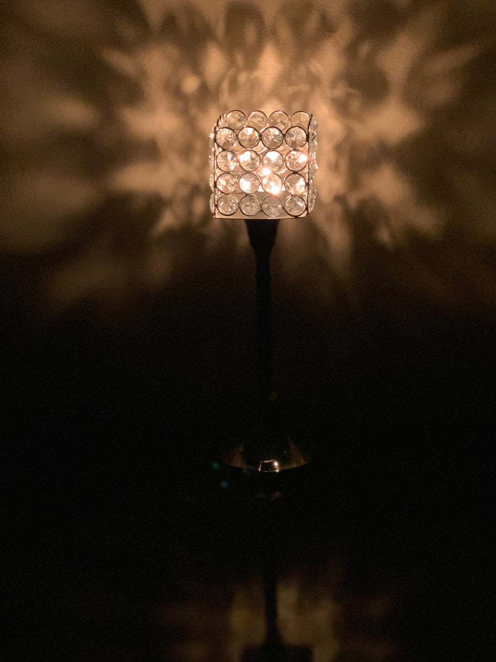 Vibhsa Hurricane Crystal Candle Holder | Square, 10", Tealight Centerpiece | Candle Holder | Wiccan Center
