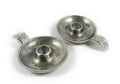 Vibhsa Silver Taper Candlestick Holder Dish | Set of 2, Leaf Handle, Rustic Aluminum | home Decor | Wiccan Center