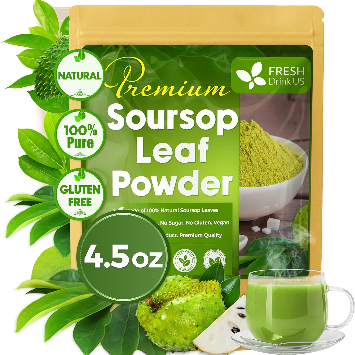 40 Premium Soursop Graviola Leaf Tea Bags, 100% Natural and Pure from Soursop Leaves, Handmade, Made With Natural Materials-Corn Fiber Tea Bag, Sugar/Caffeine/Gluten Free, Hoja Guanabana Tea | Tea | Wiccan Center