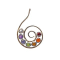 7 Chakra Pendant - Faceted Rounds on Simple Silver Wire Spiral | Gemstone Jewelry > Pendants | Wiccan Center