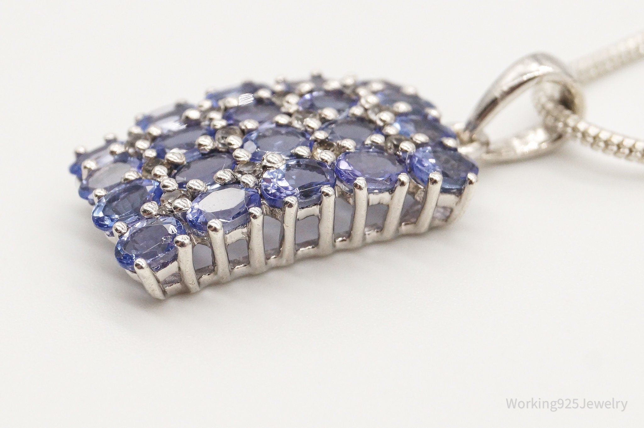 Vintage Designer TGGC Iolite Cubic Zirconia Sterling Silver Necklace | Jewelry > Necklaces > Pendants | Wiccan Center