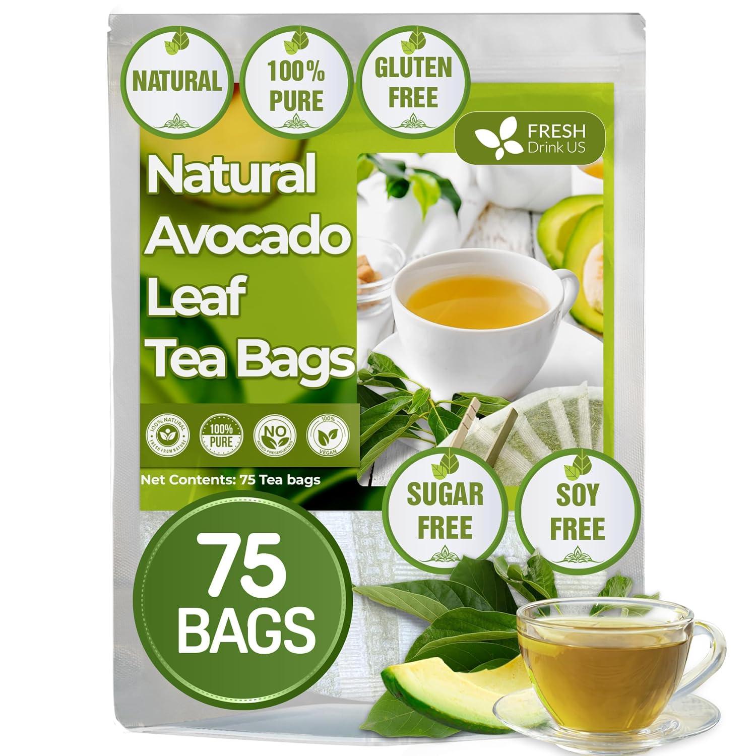 Natural Avocado Whole Leaves Dried, Tea Bags, 100% Pure from Avocado Leaves, Avocado Leaf Tea, Hojas de Aguacate Seca, No Additives, No Caffeine, Vegan | Tea | Wiccan Center
