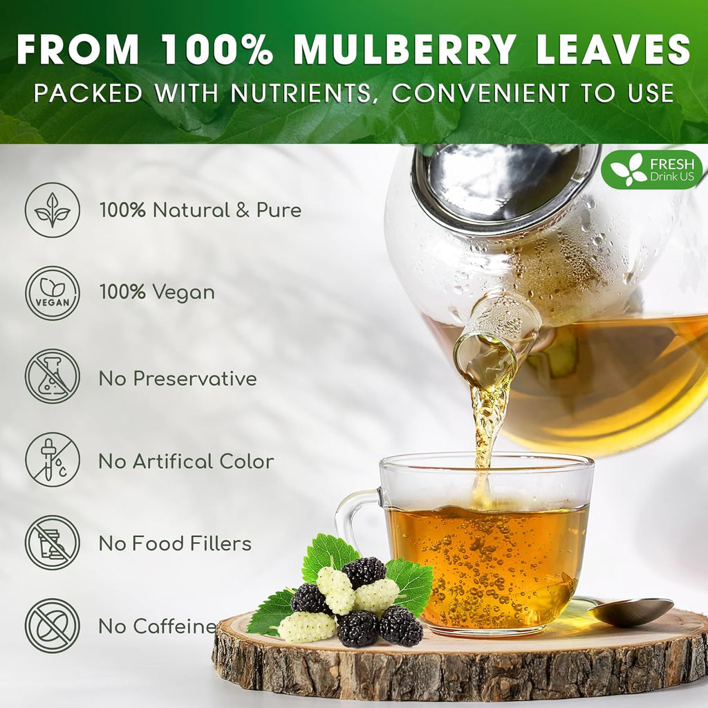 Premium Mulberry Leaf Tea Bags. No Sugar, No Caffeine, No Gluten, Vegan. | Tea | Wiccan Center