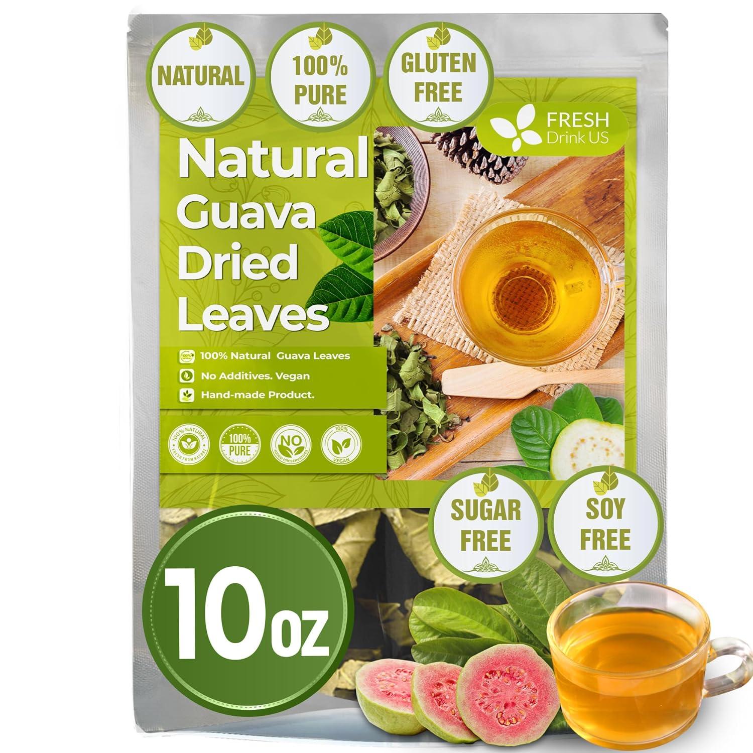 Natural Guava Leaves, Whole Dried Leaves, Cut-and-Sifted Guava leaves, 100% Pure from Guava Leaves, Natural Guava Loose Leaf Herbal Tea, No Additives, No Caffeine, Vegan | Tea | Wiccan Center