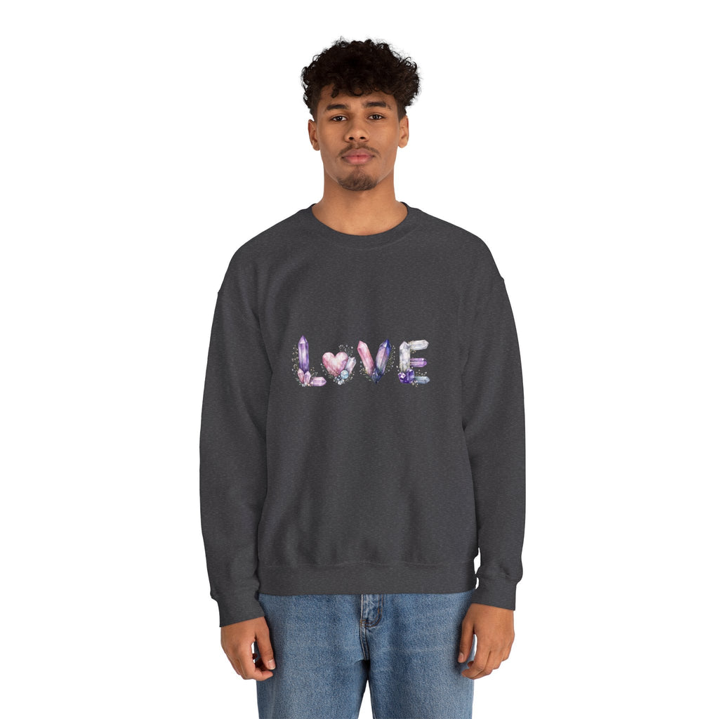 LOVE Crystal Letter Design | Sweatshirt | Wiccan Center