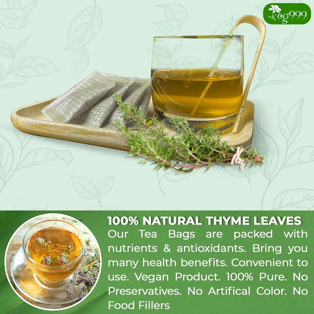 Premium 40 Thyme Leaf Tea Bags, 100% Natural & Pure, Loose Leaf Herbal Tea. | Tea | Wiccan Center