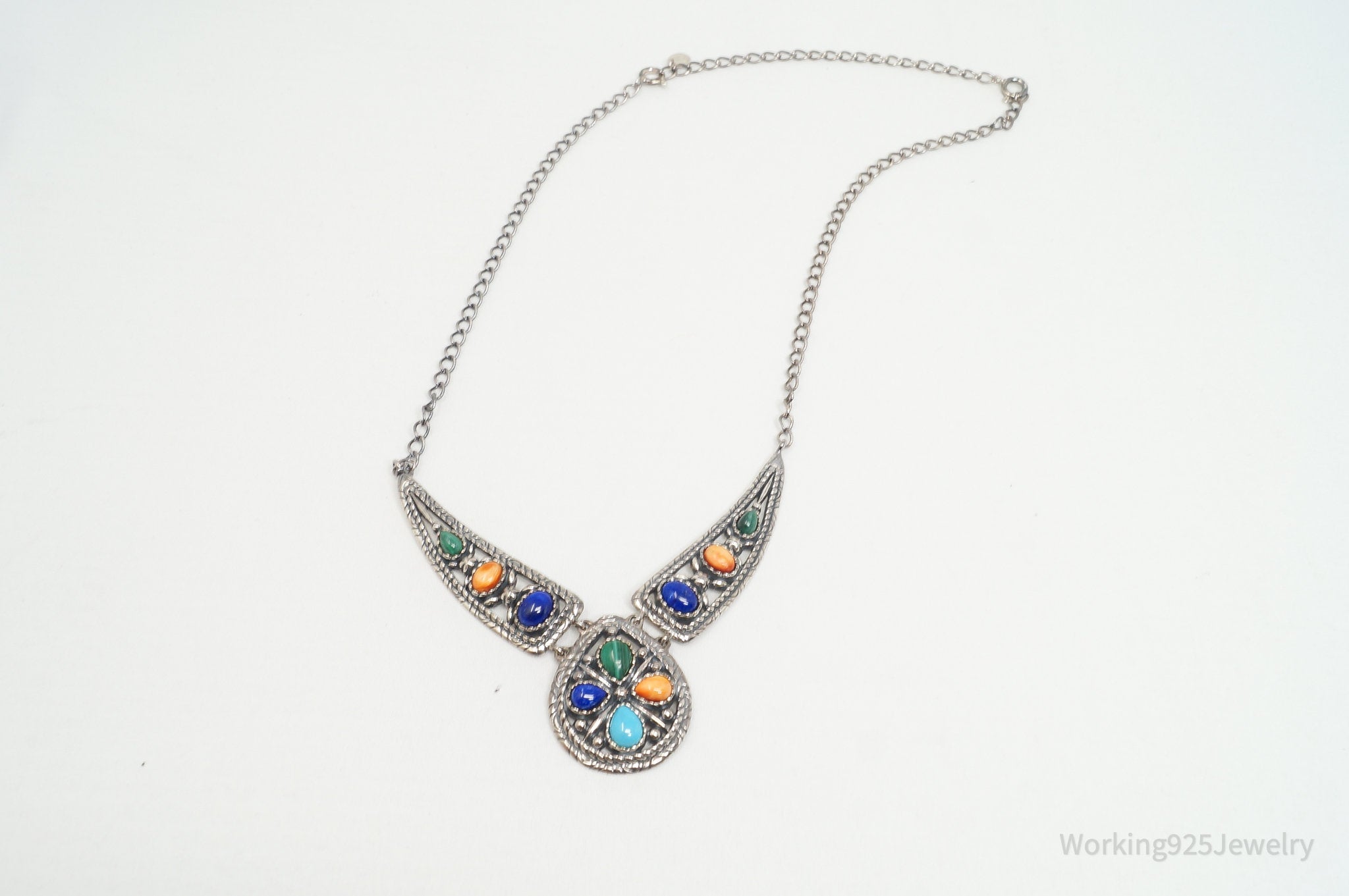 Vintage Carolyn Pollack Relios Multi Gem Western Sterling Silver Necklace | Jewelry > Necklaces > Pendants | Wiccan Center