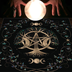 Tarot Tablecloth Cloth Cushion Tarot Moon Sun Lucky Tree Flannel Tablecloth | 0 | Wiccan Center