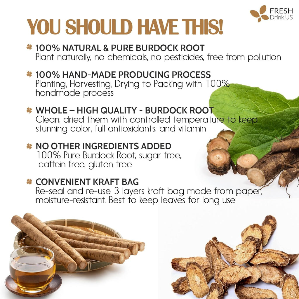 Burdock Root Tea Bags, 100% Natural & Pure from Burdock Root. Burdock Root Herbal Tea. Burdock Root Tea. No Sugar, No Caffeine, No Gluten, Vegan. | Tea | Wiccan Center
