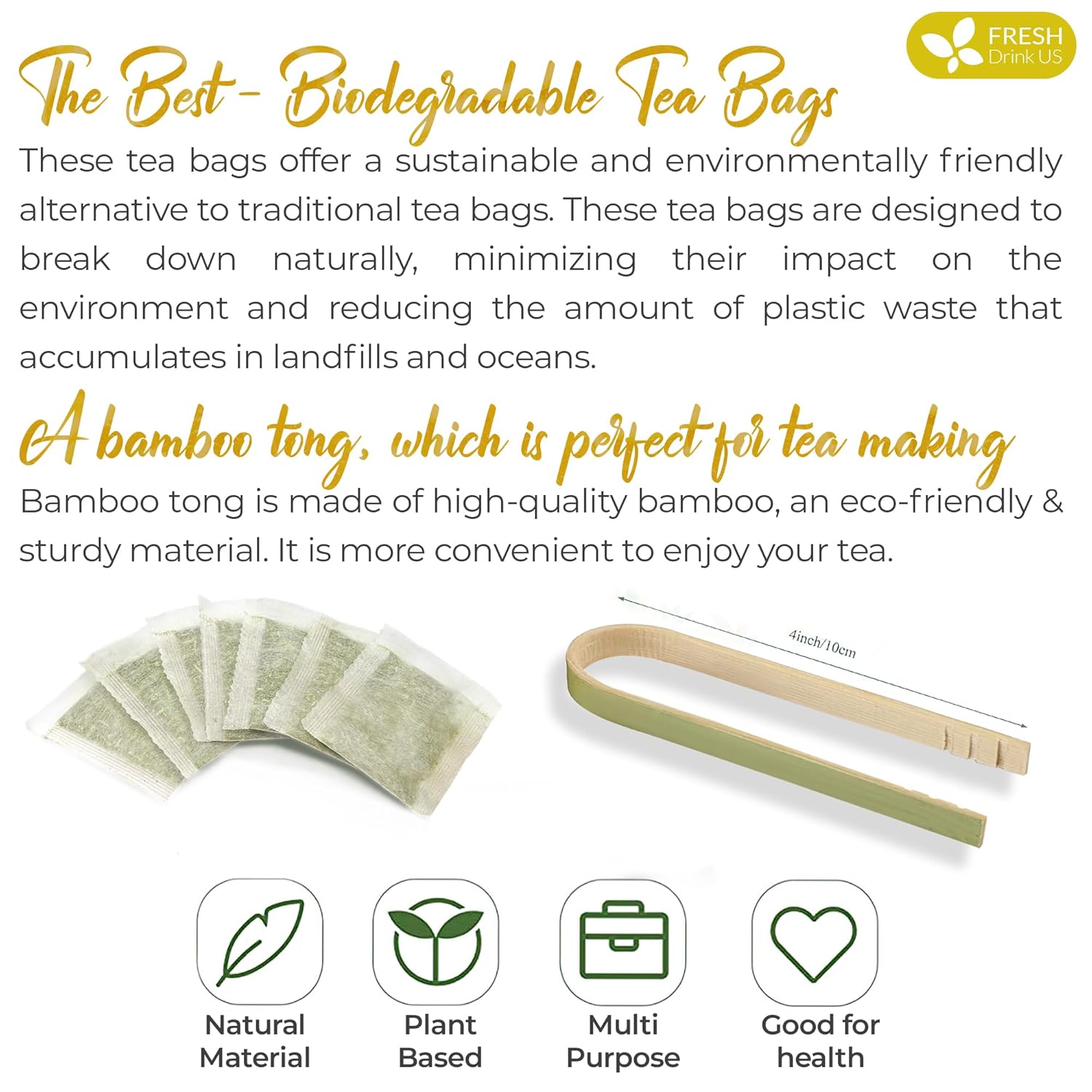 Premium Lemon Ginger Tea Bag, Eco-conscious Tea Bags. Lemon Ginger Herbal Tea. No Sugar, No Caffeine, No Gluten, Vegan. | Tea | Wiccan Center