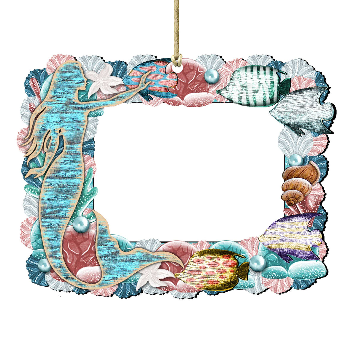 The Princess of the Sea Mermaid Ornament Picture Frame Ornament for Photo by G. Debrekht - 8198514-3PF | Picture Frames | Wiccan Center