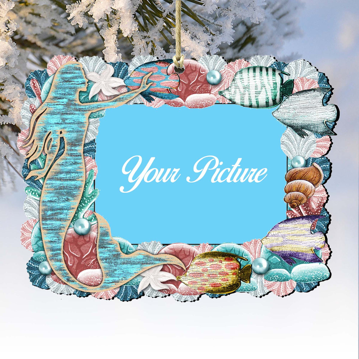 The Princess of the Sea Mermaid Ornament Picture Frame Ornament for Photo by G. Debrekht - 8198514-3PF | Picture Frames | Wiccan Center