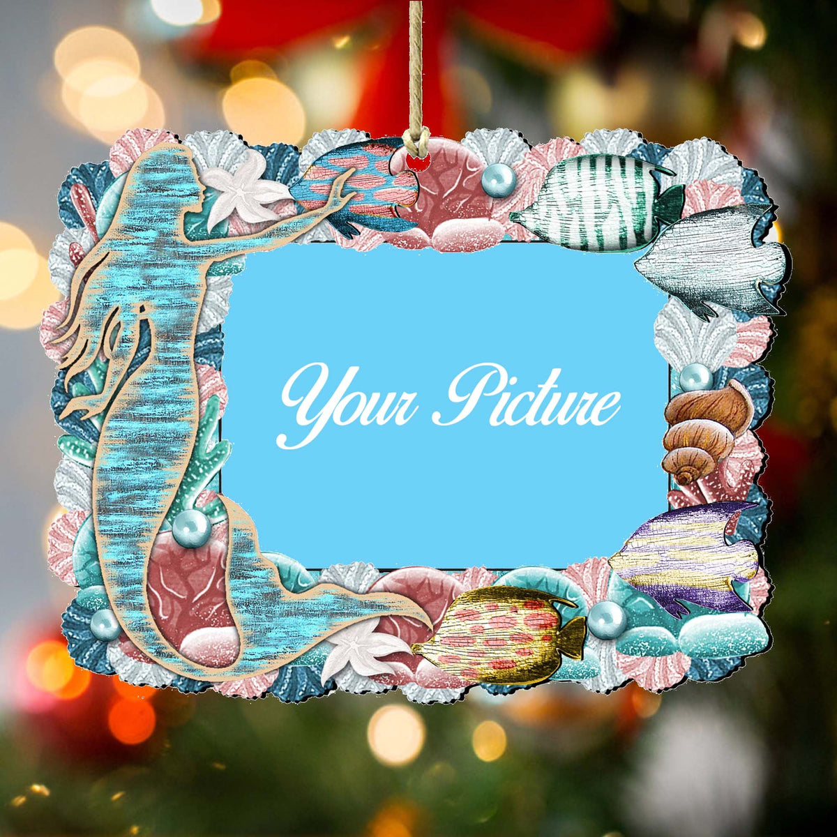 The Princess of the Sea Mermaid Ornament Picture Frame Ornament for Photo by G. Debrekht - 8198514-3PF | Picture Frames | Wiccan Center