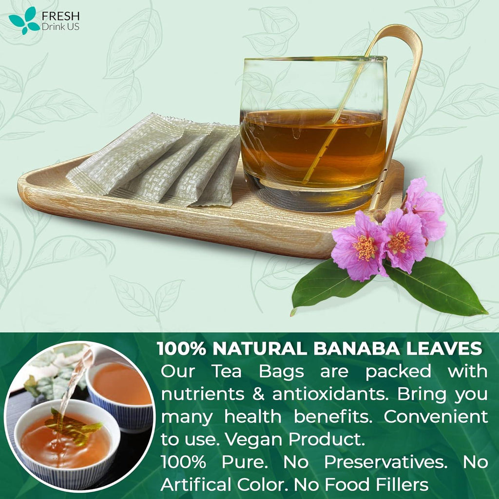 Natural Banaba Dried Leaves, Tea Bags, Powder, Whole Banaba Leaves, 100% Pure Dried Banaba Leaves, Banaba Leaf Tea, No Additives, No Caffeine, Vegan | Tea | Wiccan Center