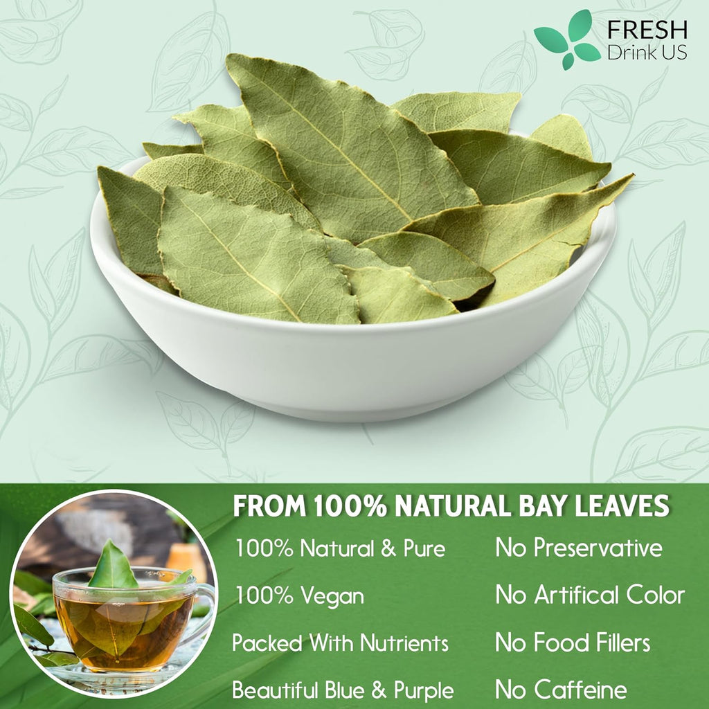 Premium Dried Bay Leaves, Tea Bags, Powder, Bay Leaves Spice, Whole Nice Leaves, Wildcrafted, Fresh Harvested, Bay Leaves For Cooking, Sugar-Free, Gluten Free, Caffeine Free, Vegan | Tea | Wiccan Center