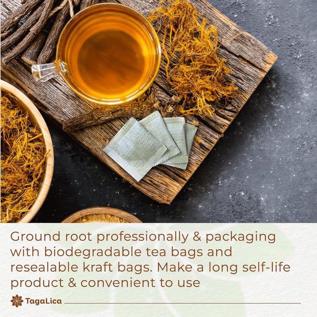 Premium Licorice Root Tea Bags, 100% Natural, Pure Licorice Root, Eco-Conscious Tea Bags, Licorice Root Herbal Tea, Licorice Root Tea. No Sugar, No Caffeine, No Gluten, Vegan | Tea | Wiccan Center