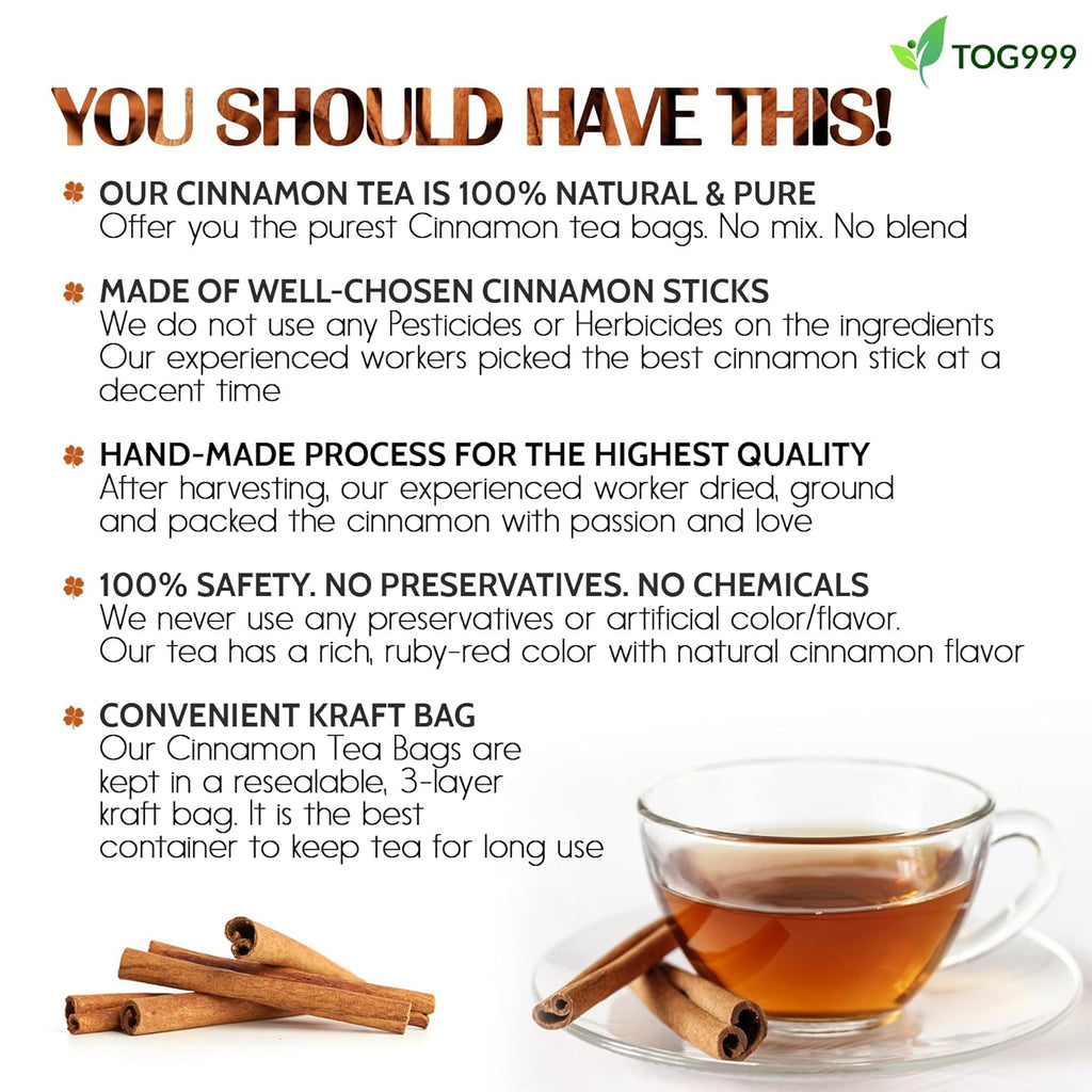 Pure Cinnamon Tea, 100% Natural & Pure Cinnamon. Cinnamon Herbal Tea. Cinnamon Stick Herbal Spice Tea. No Sugar, No Caffeine, No Gluten, Vegan. | Tea | Wiccan Center