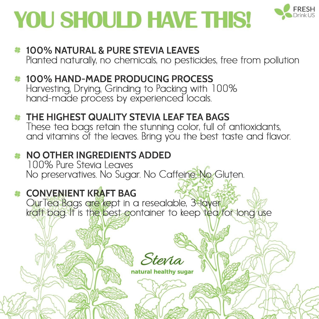 Stevia Leaf, Whole Dried Leaves, Tea Bags, Powder, 100% Natural and Pure from Stevia Leaves. Sugar Substitute for Tea, Coffee. Loose Leaf Stevia Herbal Tea. Zero Calorie Sweetener. No Sugar, No Caffeine, No Gluten, Vegan. | Tea | Wiccan Center