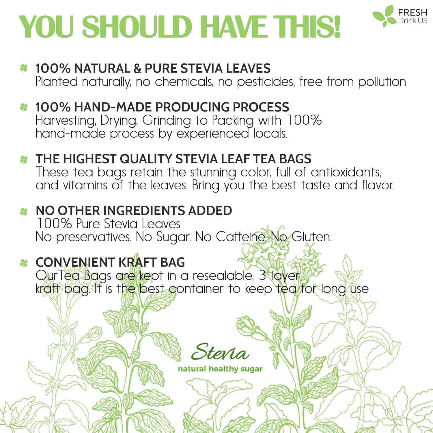 Stevia Leaf, Whole Dried Leaves, Tea Bags, Powder, 100% Natural and Pure from Stevia Leaves. Sugar Substitute for Tea, Coffee. Loose Leaf Stevia Herbal Tea. Zero Calorie Sweetener. No Sugar, No Caffeine, No Gluten, Vegan. | Tea | Wiccan Center