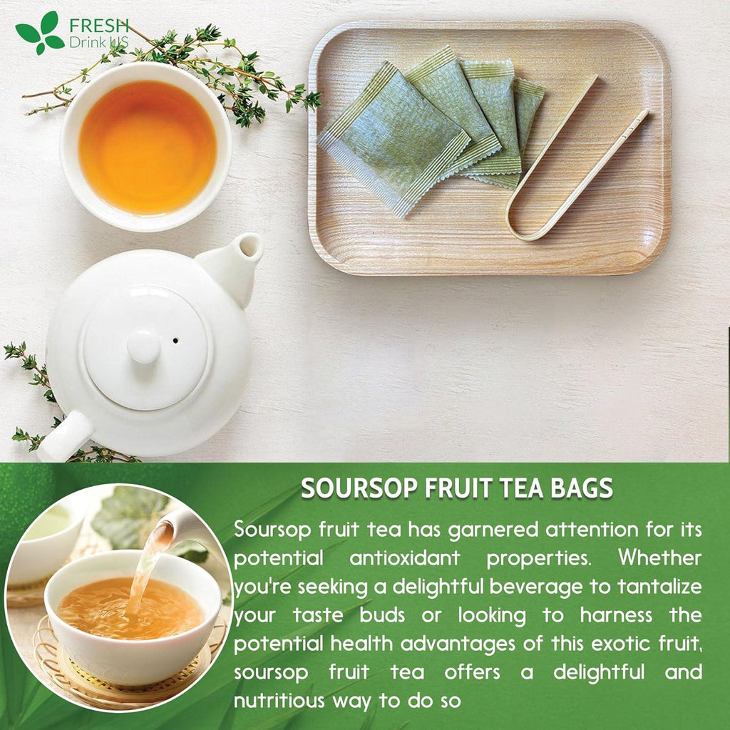 Premium Soursop Graviola Fruit Tea Bags, Tea Powder, 100% Natural and Pure from Soursop Fruits, Handmade, Made With Natural Materials-Corn Fiber Tea Bag, Sugar/Caffeine/Gluten Free, Hoja Guanabana Tea | Tea | Wiccan Center