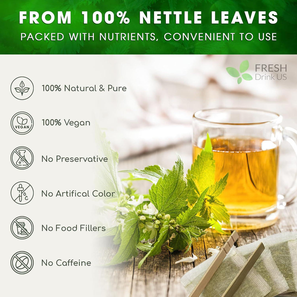 Premium Nettle Leaf Tea Bags, 100% Natural & Pure, Stinging Nettle Leaf Tea, Nettle Leaf Tea, Burn Nettle, Stinging Nettle, Nettle Tea, Stinger Tea, No Sugar/Caffeine & Gluten, Vegan | Tea | Wiccan Center