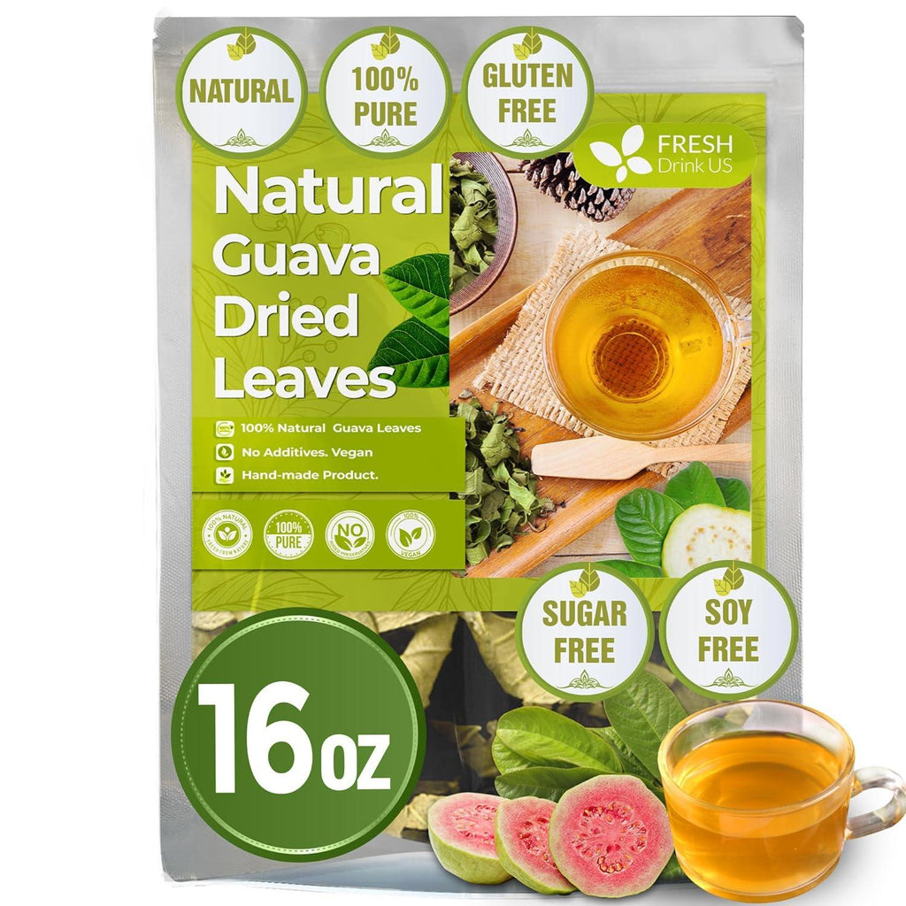 Natural Guava Leaves, Whole Dried Leaves, Cut-and-Sifted Guava leaves, 100% Pure from Guava Leaves, Natural Guava Loose Leaf Herbal Tea, No Additives, No Caffeine, Vegan | Tea | Wiccan Center