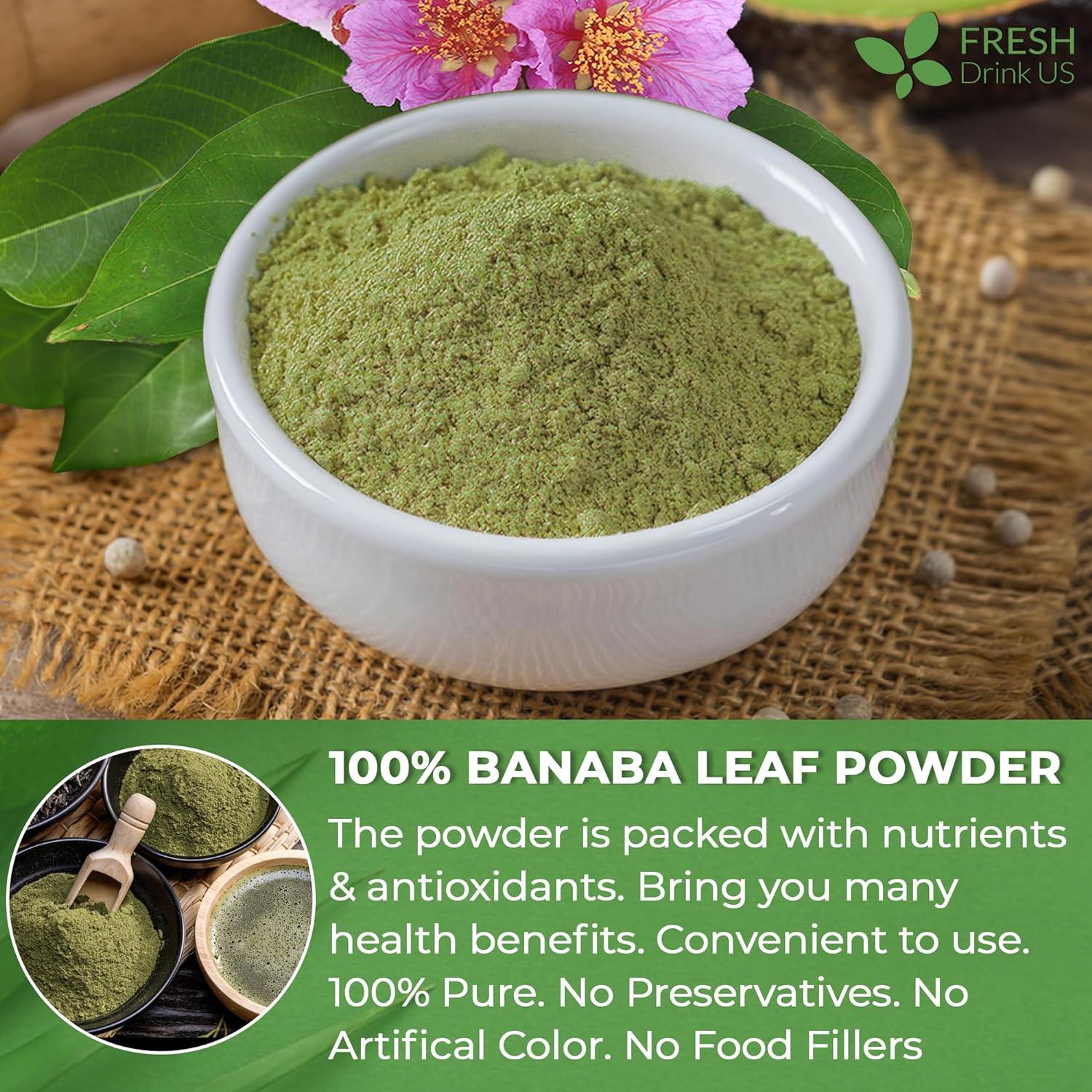 Natural Banaba Dried Leaves, Tea Bags, Powder, Whole Banaba Leaves, 100% Pure Dried Banaba Leaves, Banaba Leaf Tea, No Additives, No Caffeine, Vegan | Tea | Wiccan Center