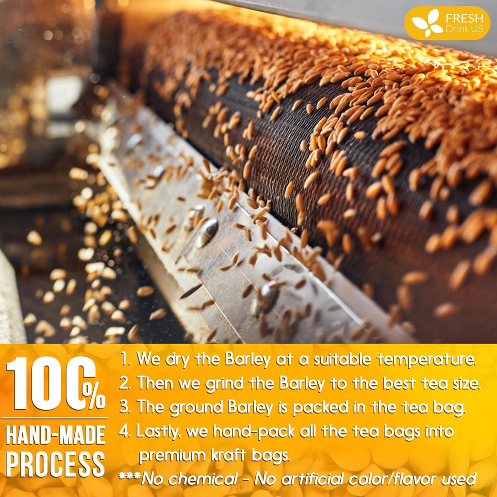 Premium Barley Tea Bags, 100% Natural & Pure from Barley. Loose Barey Herbal Tea. No Sugar, No Caffeine, No Gluten, Vegan. | Tea | Wiccan Center