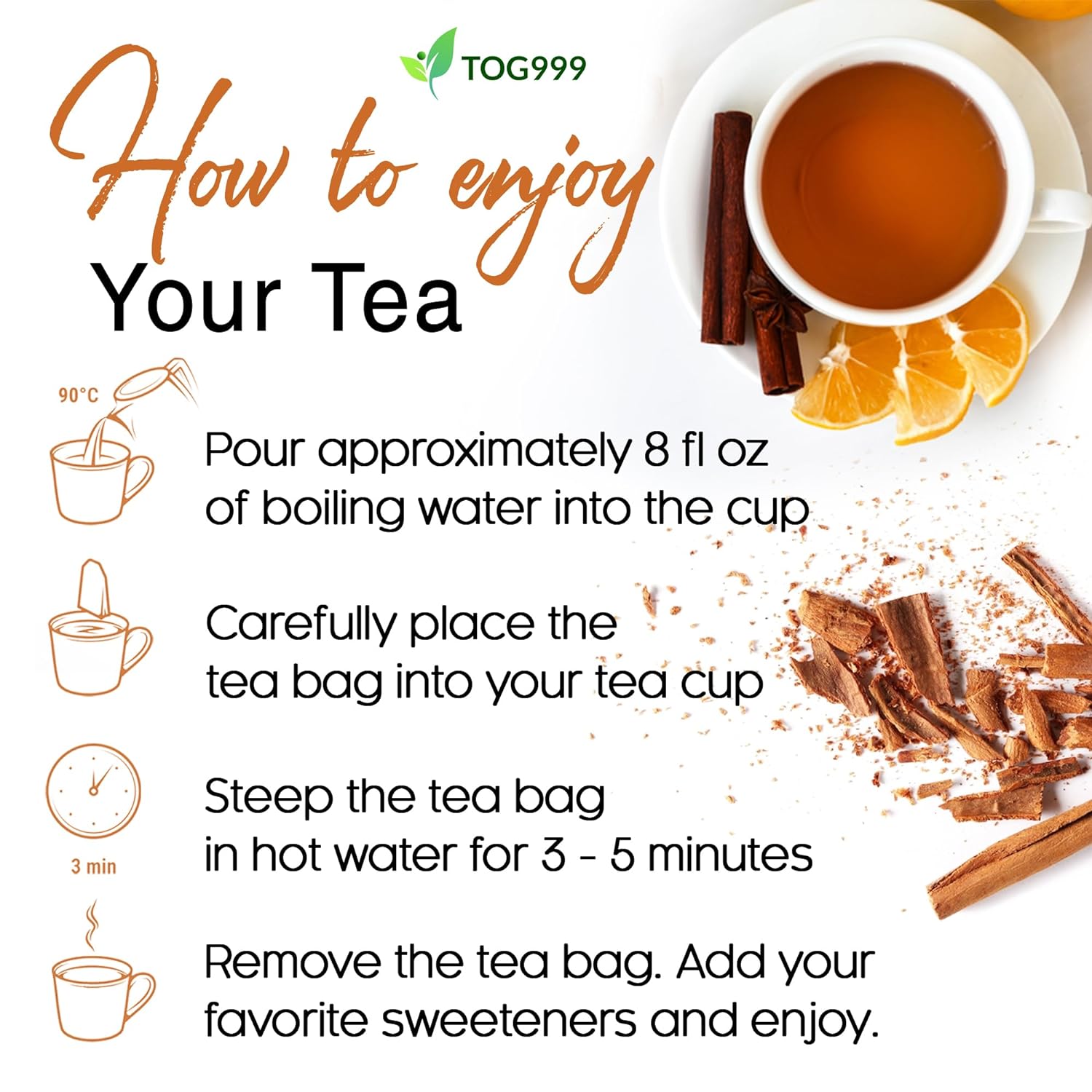 Pure Cinnamon Tea, 100% Natural & Pure Cinnamon. Cinnamon Herbal Tea. Cinnamon Stick Herbal Spice Tea. No Sugar, No Caffeine, No Gluten, Vegan. | Tea | Wiccan Center