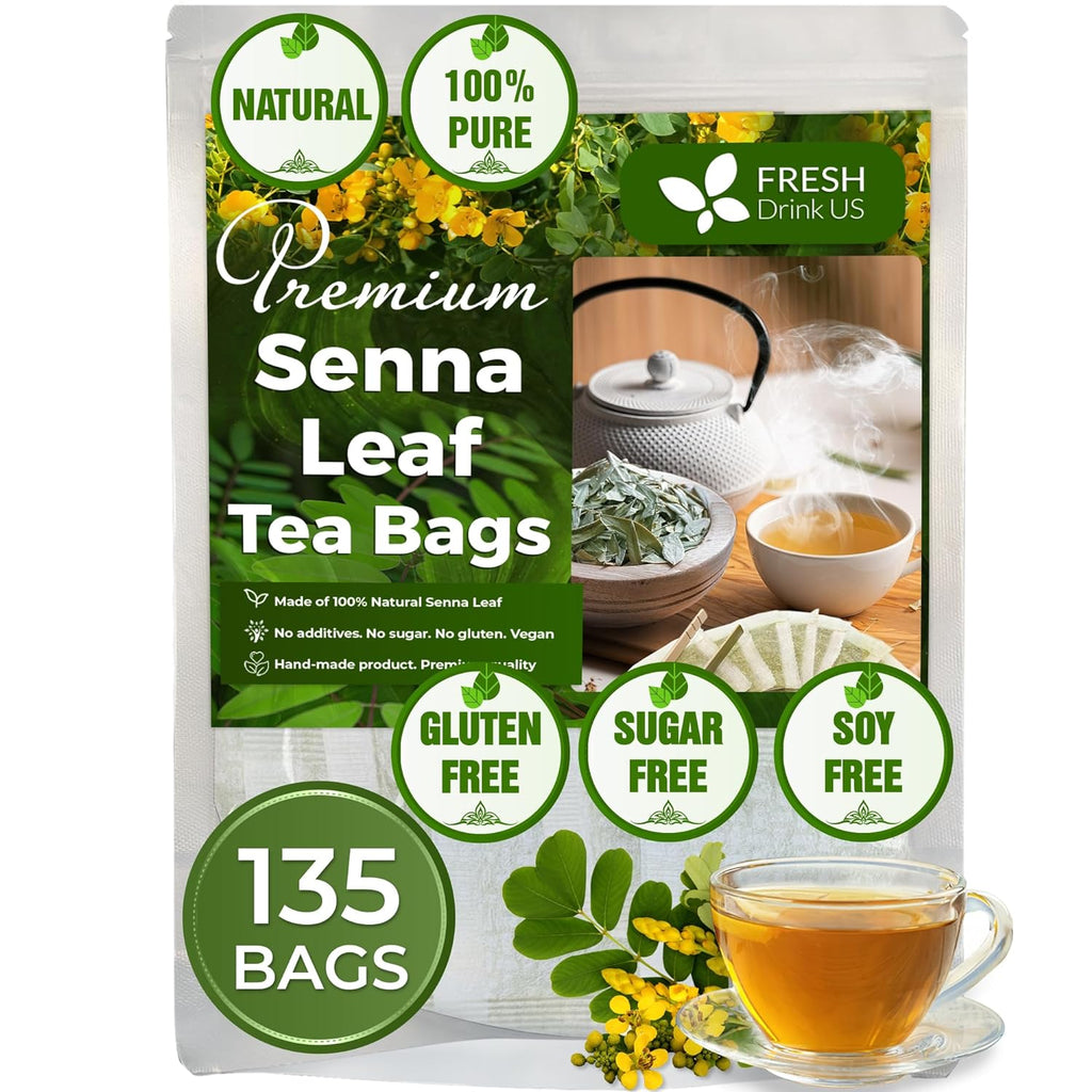 Premium Senna Leaf Tea Bags, 100% Natural & Pure from Senna Leaves. Loose Leaf Senna Herbal Tea, Made with Natural Material Tea Bags, Senna Leaf Tea. No Sugar, No Caffeine, No Gluten, Vegan. | Tea | Wiccan Center