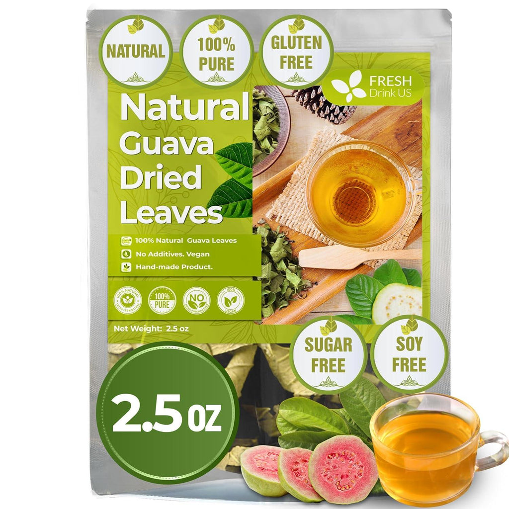 Natural Guava Leaves, Whole Dried Leaves, Cut-and-Sifted Guava leaves, 100% Pure from Guava Leaves, Natural Guava Loose Leaf Herbal Tea, No Additives, No Caffeine, Vegan | Tea | Wiccan Center