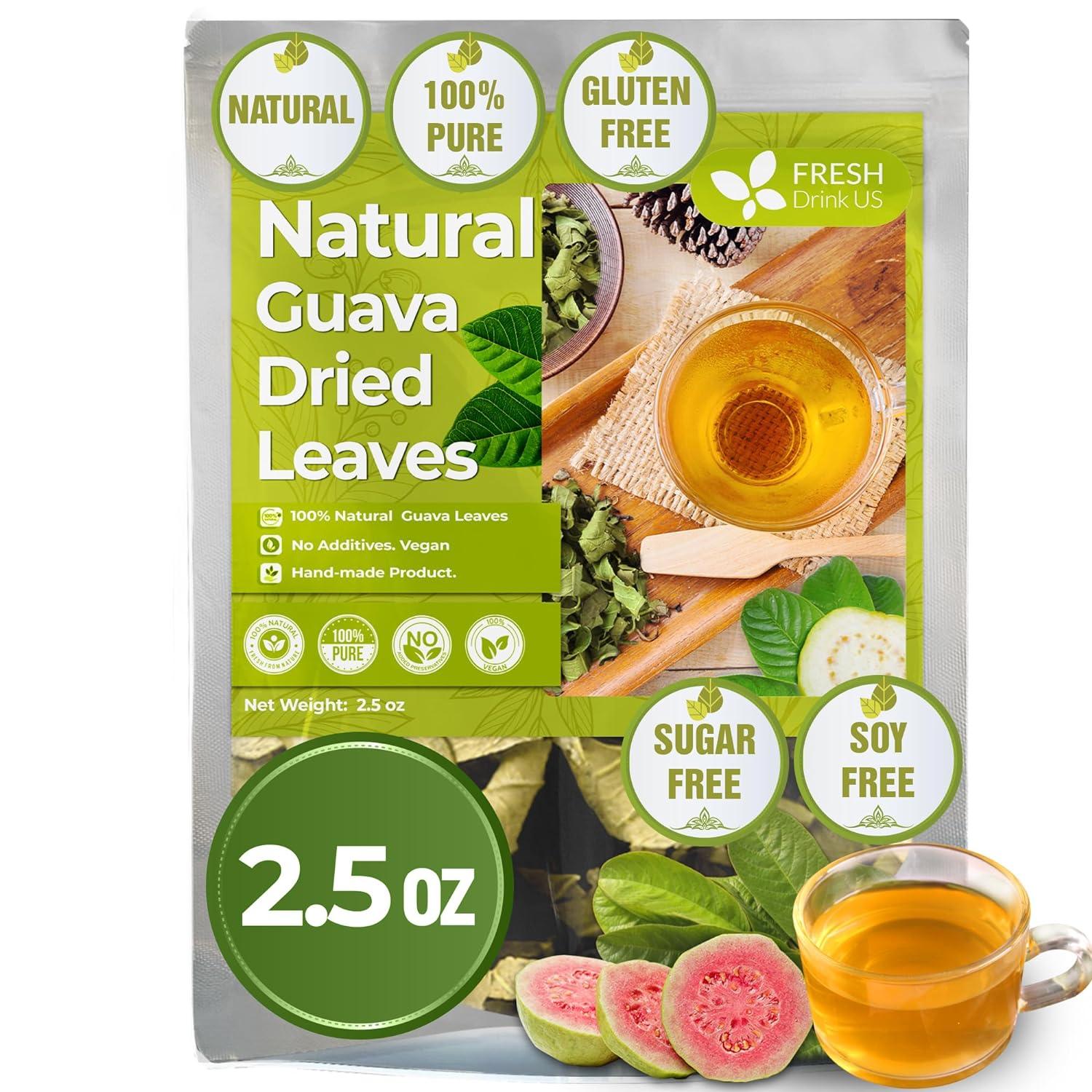 Natural Guava Leaves, Whole Dried Leaves, Cut-and-Sifted Guava leaves, 100% Pure from Guava Leaves, Natural Guava Loose Leaf Herbal Tea, No Additives, No Caffeine, Vegan | Tea | Wiccan Center