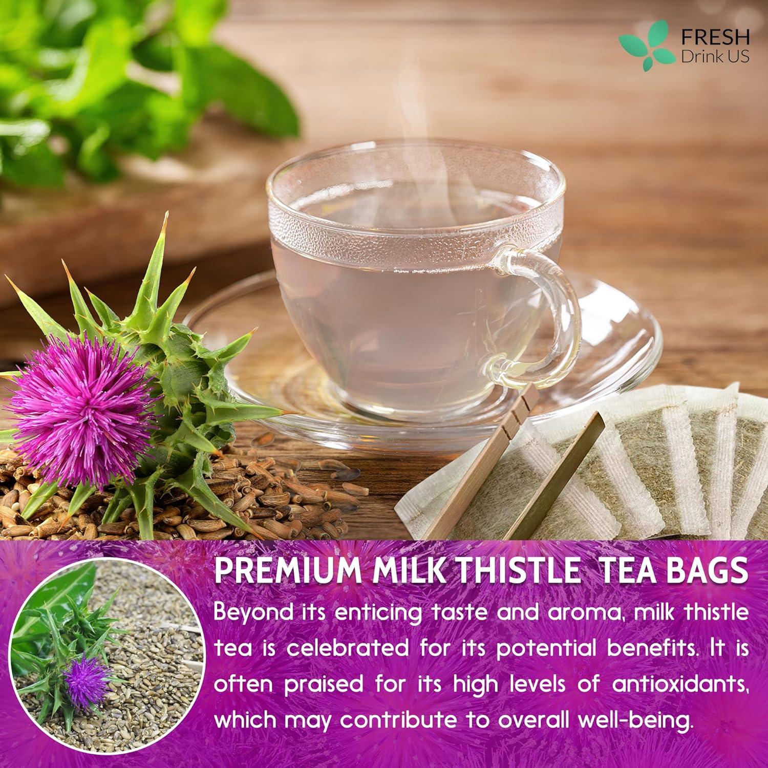 Premium Milk Thistle Tea Bags, 100% Natural & Pure from Milk Thistle Seeds. Milk Thistle Seed Herbal Tea. Milk Thistle Seed Tea. Made with Natural Material Tea Bags. No Sugar, No Caffeine, No Gluten, Vegan. | Tea | Wiccan Center