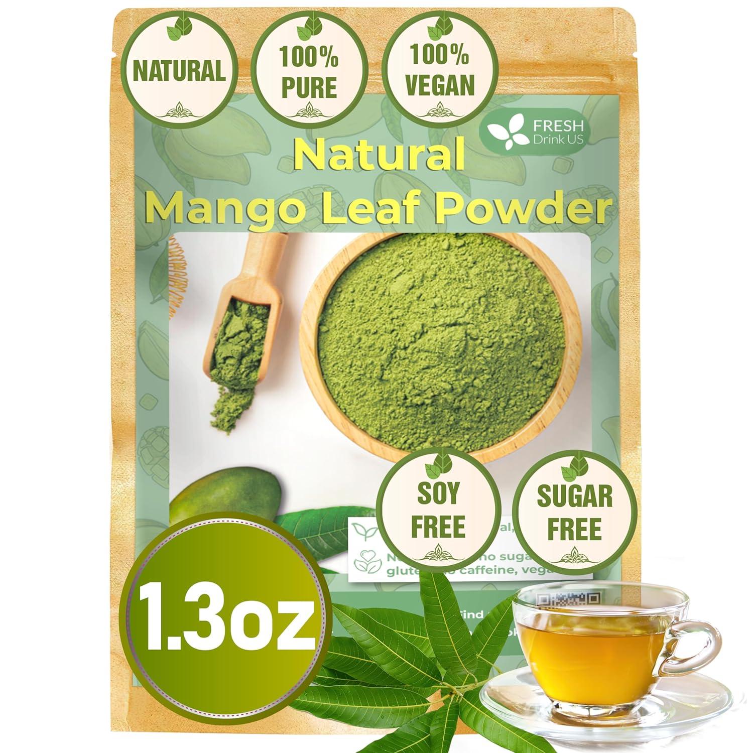 Mango Leaf, Whole Dried Leaves, Tea Bags, Powder, 100% Natural & Pure from Mango Leaves. Mango Dried Leaves. Loose Leaf Mango Herbal Tea. Mango Leaf Tea. No Sugar, No Caffeine, No Gluten, Vegan. | Tea | Wiccan Center