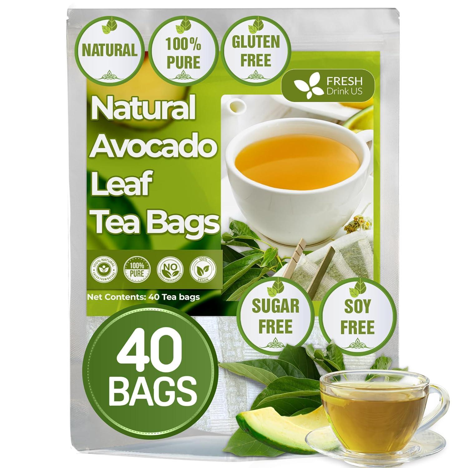 Natural Avocado Whole Leaves Dried, Tea Bags, 100% Pure from Avocado Leaves, Avocado Leaf Tea, Hojas de Aguacate Seca, No Additives, No Caffeine, Vegan | Tea | Wiccan Center