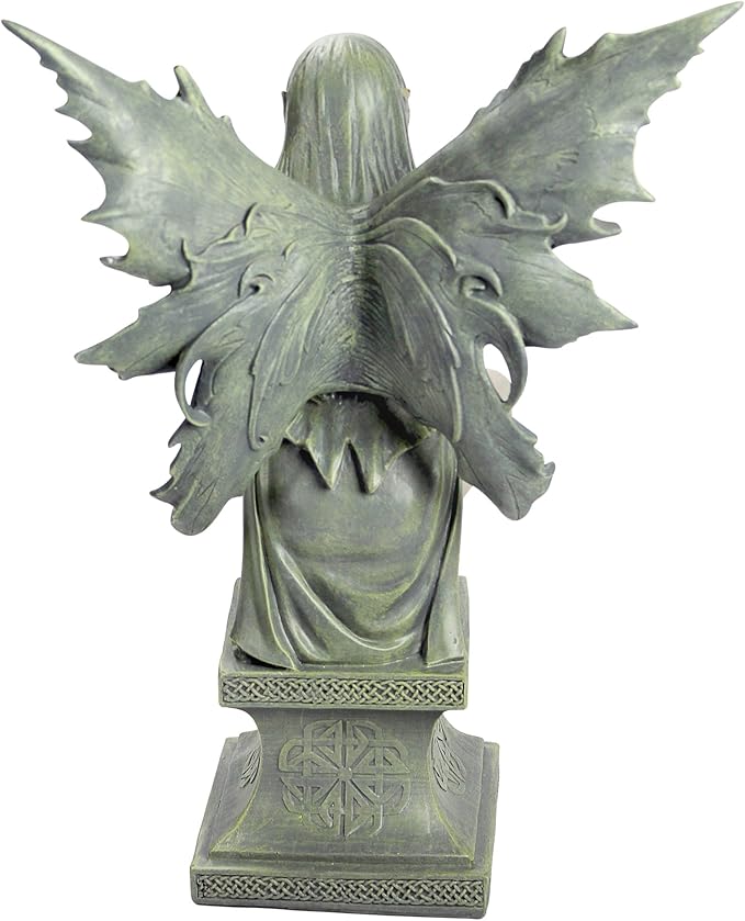 Design Toscano Celtic Fairy's Perilous Perch Outdoor Garden Statue, Large, 19 Inch, Polyresin, Two Tone Stone | Outdoor Statues | Wiccan Center