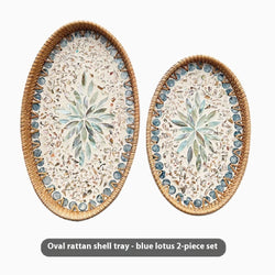 Japanese Rattan Shell Tray For Household Tea | Trays | Wiccan Center