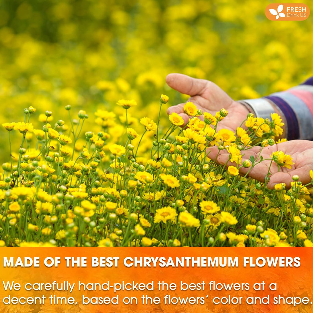 Premium Chrysanthemum Flower Tea Bags. Chrysanthemum Flower Herbal Tea. No Sugar, No Caffeine, No Gluten, Vegan. | Tea | Wiccan Center