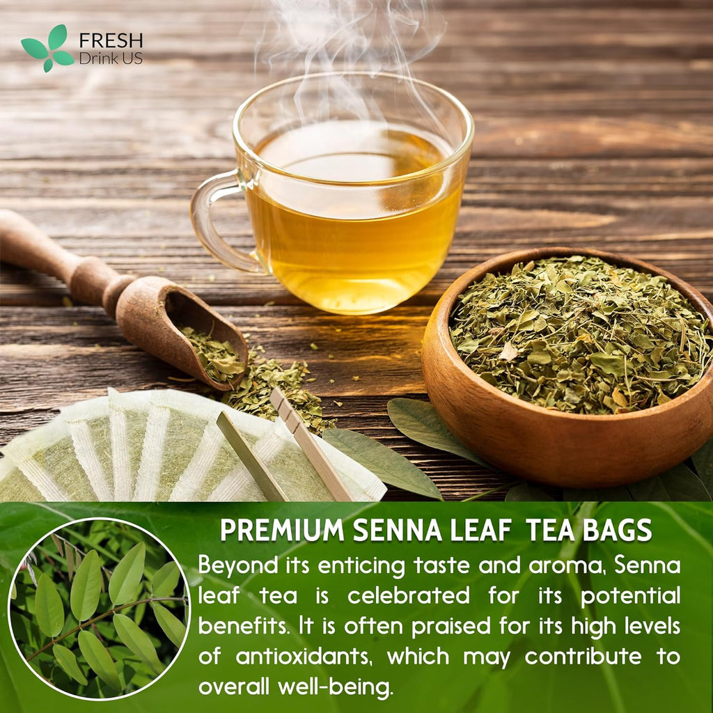 Premium Senna Leaf Tea Bags, 100% Natural & Pure from Senna Leaves. Loose Leaf Senna Herbal Tea, Made with Natural Material Tea Bags, Senna Leaf Tea. No Sugar, No Caffeine, No Gluten, Vegan. | Tea | Wiccan Center